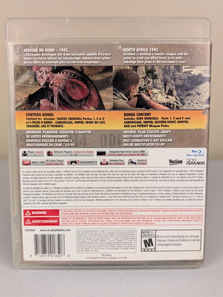 Sniper Elite III: Ultimate Edition (PlayStation 3 PS3)➡️CIB Complete - Tested 🎮 - Image 2 of 4