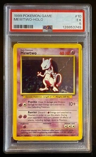 1999 POKEMON GAME #10 MEWTWO HOLO PSA 5