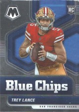 2021 Panini Mosaic Football Trading Card Blue Chips #3 Trey Lance