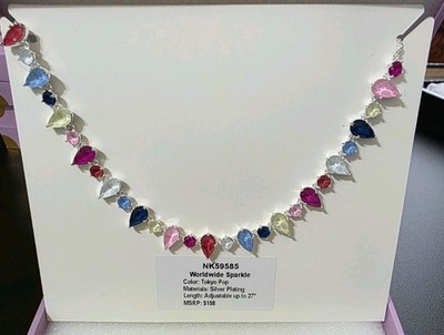 Worldwide Sparkle Tokyo Pop Jewel Candy  Silver Plated Necklace
