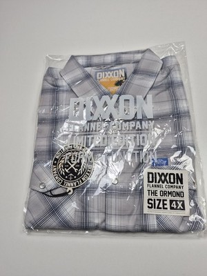 Dixxon Flannel Company The Ormond Shirt Men's 4XL Gray Plaid Flannel NWT