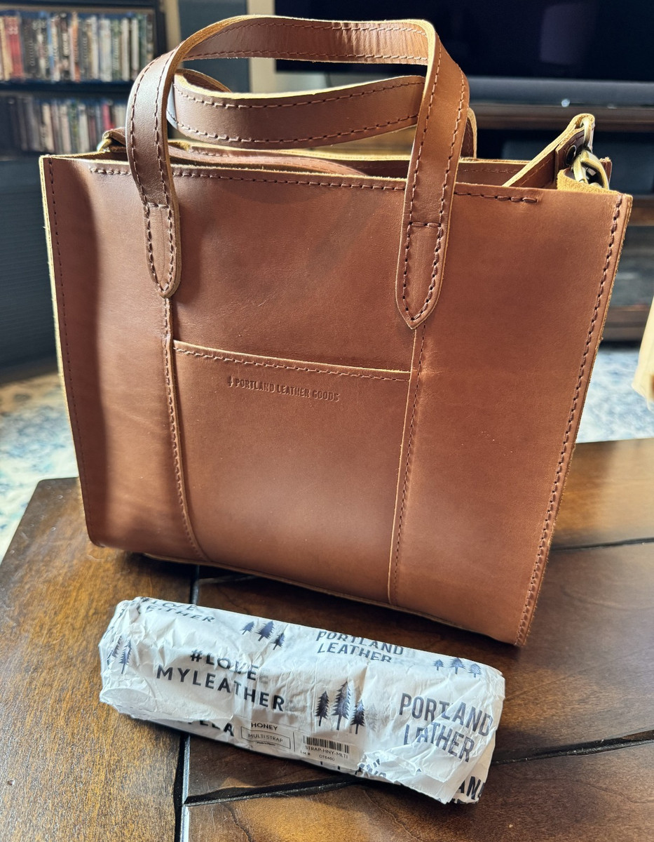 Portland Leather Goods - Lola Crossbody Tote & Multi Strap - Honey - Brand New