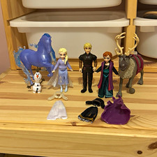 Disney Frozen Doll Playset Lot Elsa Anna Kristoff Olaf Sven Accessories