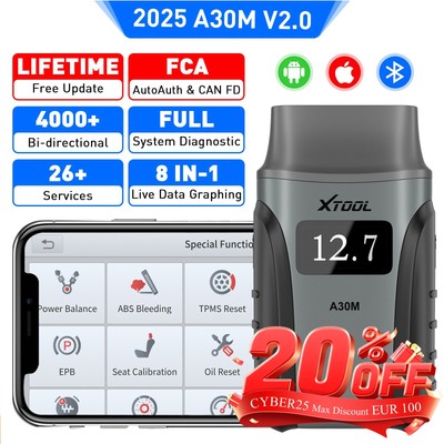 XTOOL Anyscan A30M Wireless BT OBD2 Diagnosegerät Bidirektionales Scan-Tool