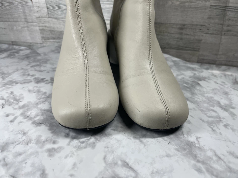 Camper Boots Women 38/7.5M Niki Shoes Beige Leather Boho Block Heel Ankle Bootie - Image 4 of 4