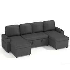 Corner Sofa Bed, L/U-Shaped Sleeper Sectional Couch Bed, 3/4-in-1 Sofa Bed