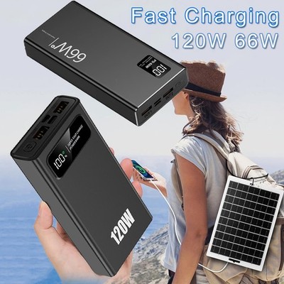 Portatil 50000mAh 120W Cargador Power Bank Fast USB Para Bateria De Celulares US