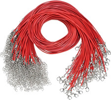 100 Pack 18" Waxed Necklace Cord, Bracelet Cord with Lobster Clasp 1.5mm Bulk Ne