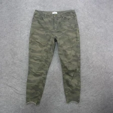 Jolt Jeans Womens 11/30w Green Camo Skinny Raw Hem Ankle Stretch Pants TB365TPX2