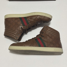 Gucci Men s Brown Leather Guccissima Logo Hig...