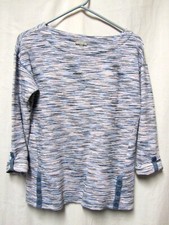 T by TALBOTS Top shirt sweater XS 4 Bust 36 Length 24 blue pink white blend