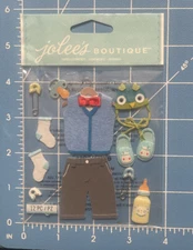 RARE Jolee's Baby Boy Outfit Clothes Shoes Hat Scrapbooking Stickers 50-21607