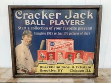 1915 Cracker Jack Antique Style Art Wood Baseball Card Ad Sign Ty Cobb 22.5X28