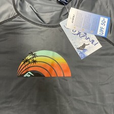 Kanu Surf Men's Sz XXL Charcoal Gray UPF 50 Short Sleeve Rashguard Swim Shirt