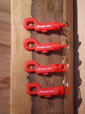 Snap-On Tools Brand Red Clip Key Chain Key Ring Set of (4)