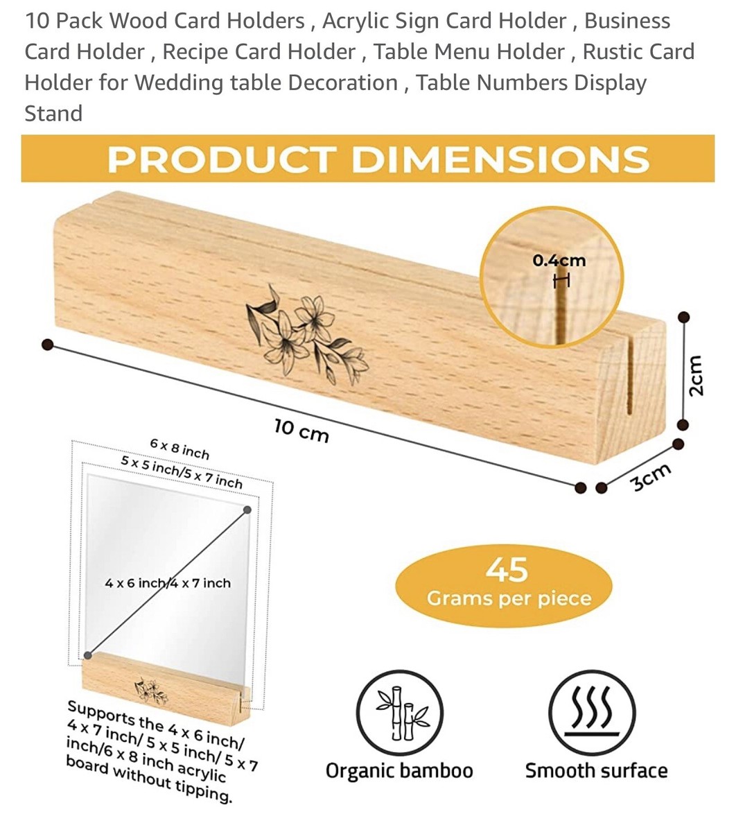 Wedding Menu Holders