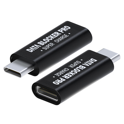 USB-C Datenblocker [2er Pack] Schützt vor Hackern, Viren, Juice Jacking Schwarz