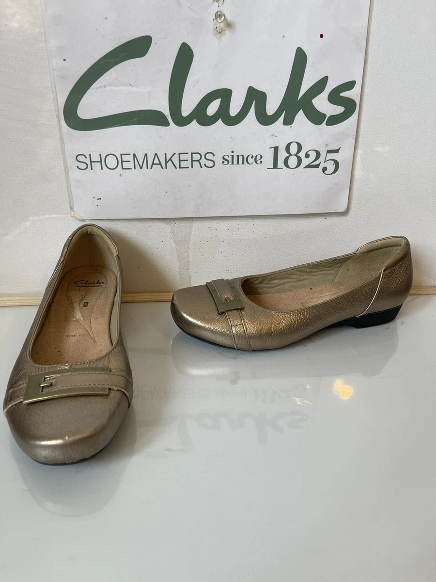 Clarks Cushion Soft Leather Flat Shoes Size UK 5 EU 38 Wide Fit . | eBay