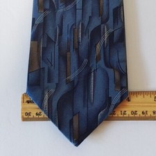 Puritan Classic Men's Polyester Necktie Blue Geometric