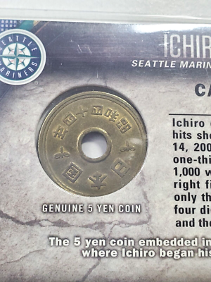 未開封品 TOPPS MLBカード GENUINE 5 YEN COIN ICHIRO #ICC-5 送料無料 中古 IT1 Ichiro Suzuki 2016 Topps Factory Set Genuine Five Yen Coin