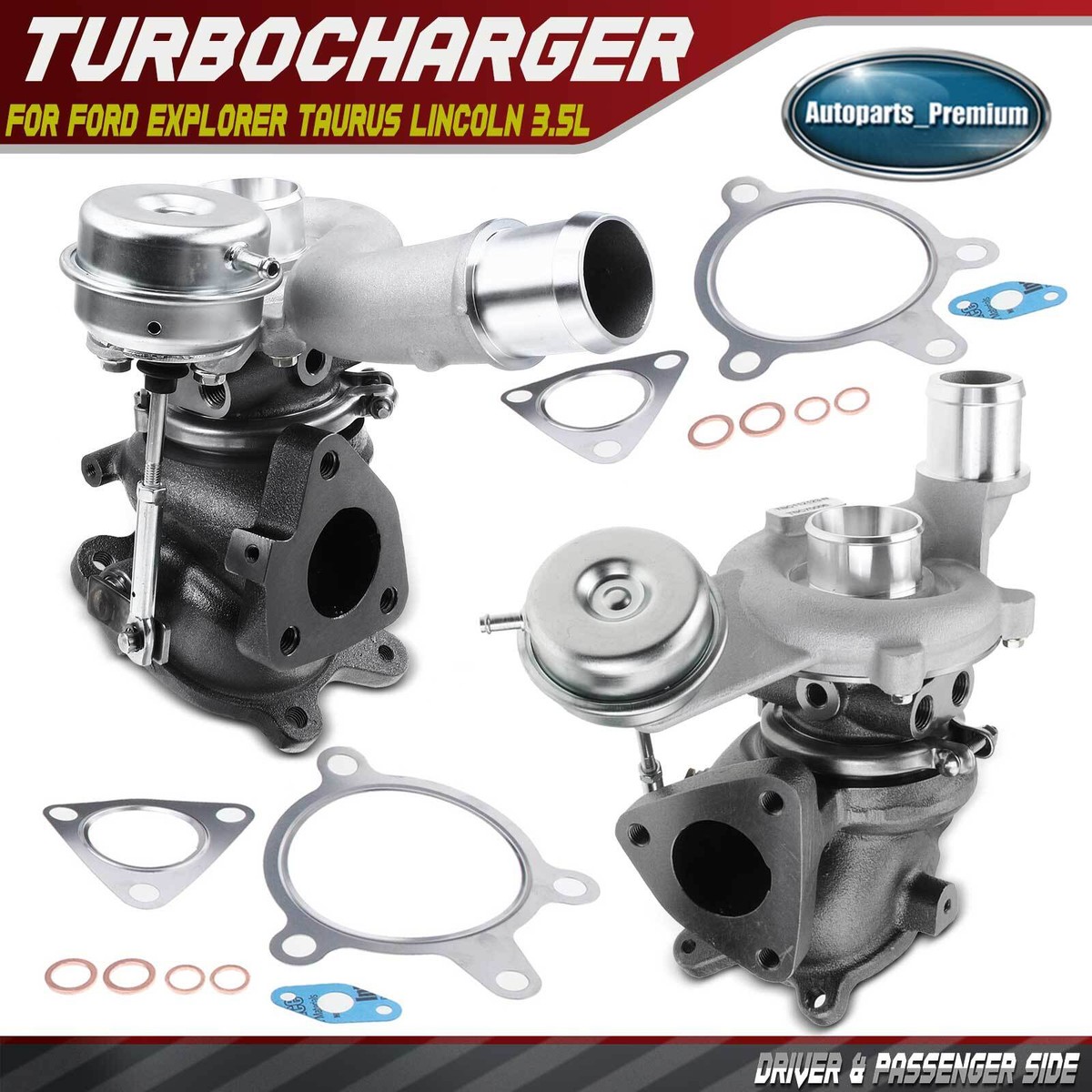 A-Premium Left Side Turbo Turbocharger Kit With Gasket Compatible