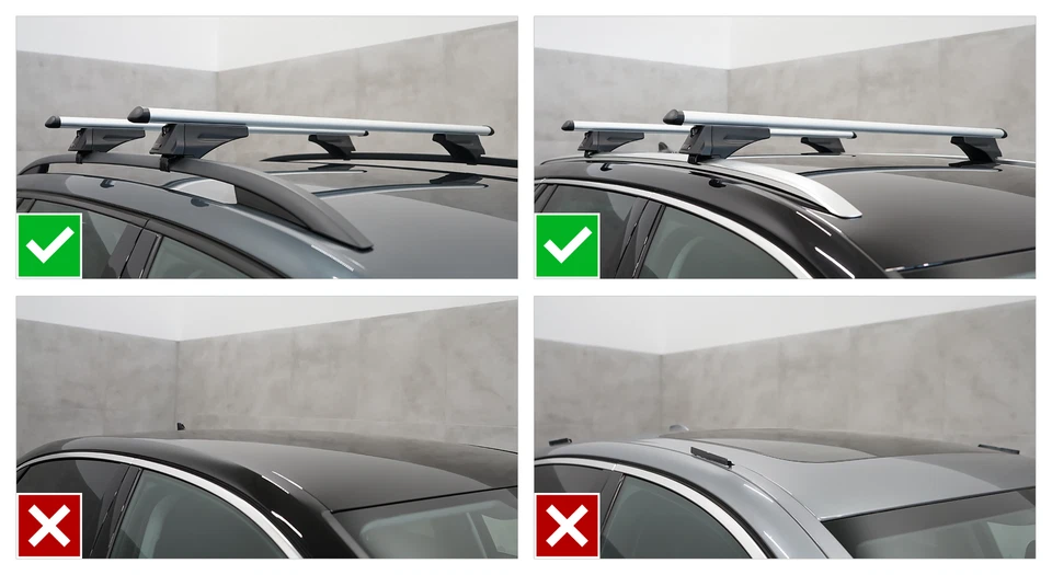 Dachträger für VW Volkswagen T-Roc ab 2018- mit offener Dachreling alu Silber - Bild 2 von 4