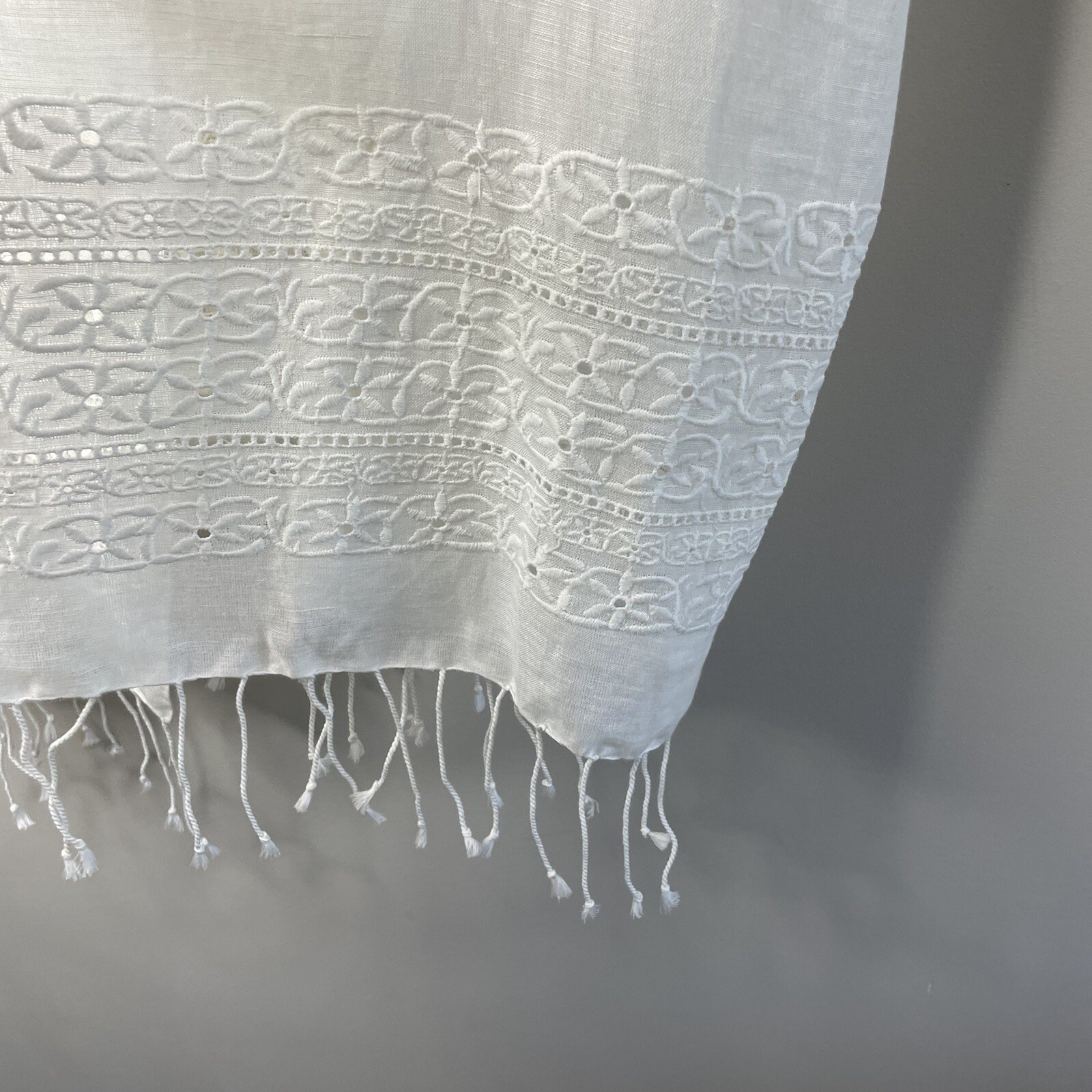 J CREW CoverUp Womens XS / S Ivory Lightweight Beach NEW Eyelet Linen