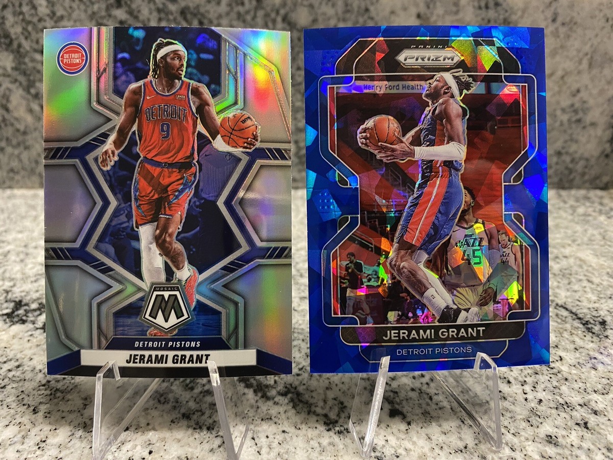 Jerami Grant Silver Mosaic Blue Ice Prizm #9/125 Jersey Match Blazers  Pistons