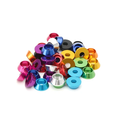M2 M2,5 M3 M4 M5 M6 M8 Farben eloxiertes Aluminium Lastspreizkegelscheiben - Picture 6 of 20