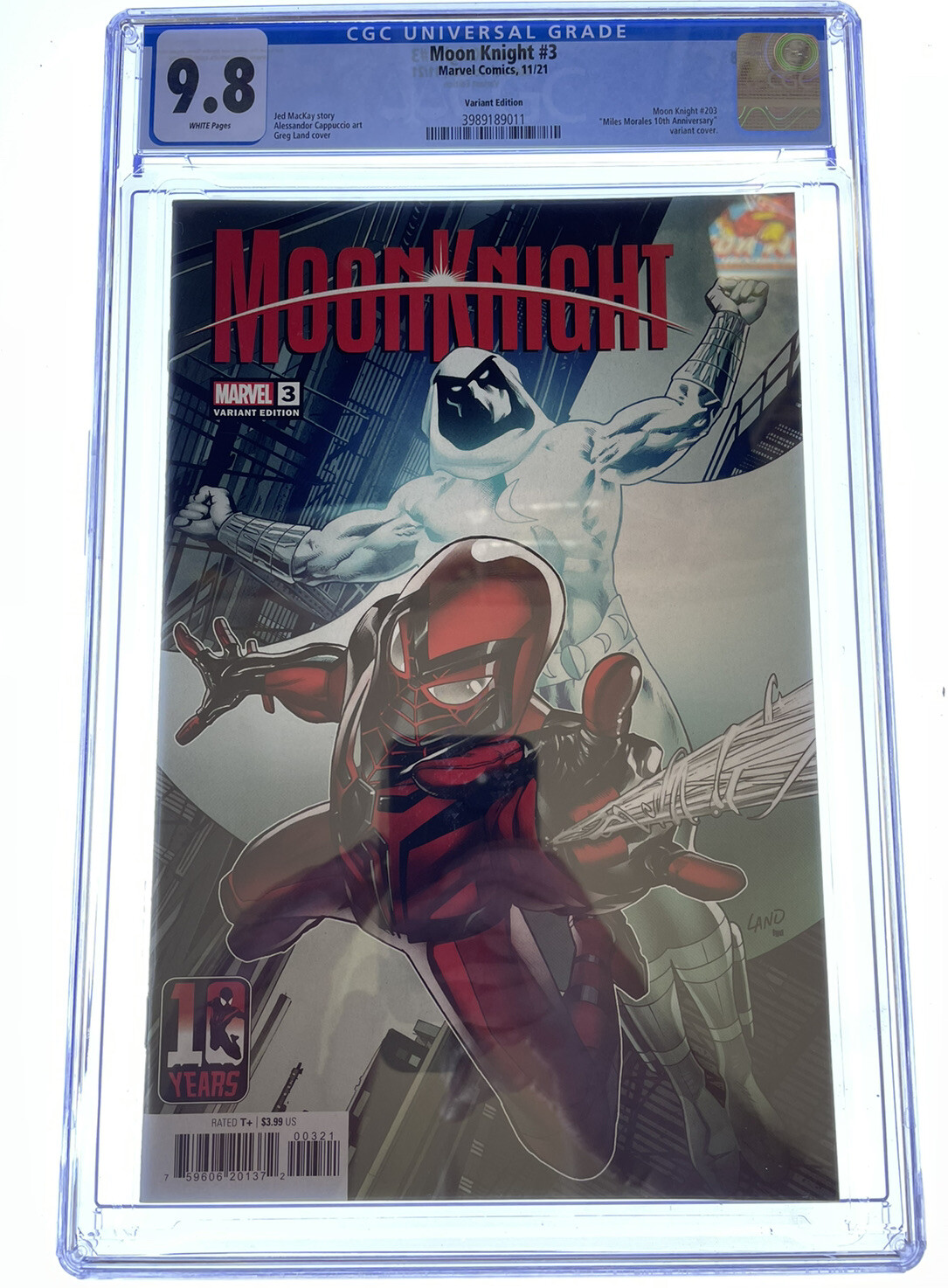 Moon Knight Vol 9 (2021) CGC 9.8 #3 Land Miles Morales variant 1st Hunters Moon