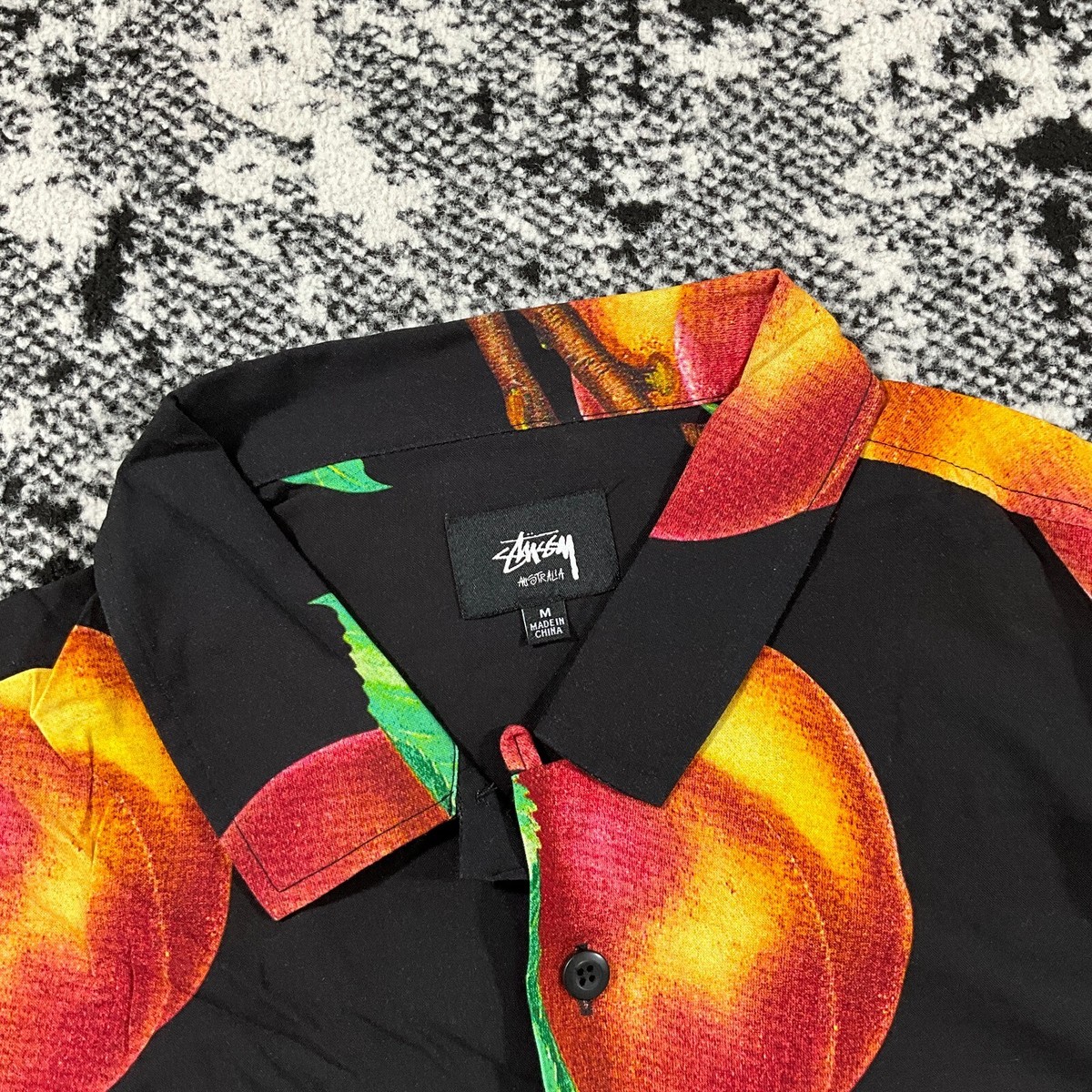 STUSSY AUSTRALIA PEACH RAYON SHIRTS BLACK - MEDIUM | eBay