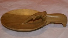 Hand Carved Wooden Elephant Bowl Folk Art Trinket Dish AFRICA