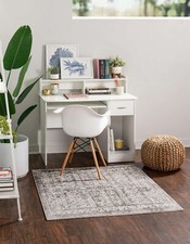 4' x 4' New Area Rug Gray H 55376 Home Decorative Art Soft Carpet Collectible