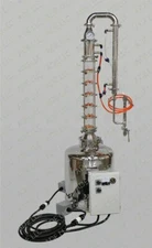 26 Gal. Moonshine Still w/4" Borosilicate Glass 6 Plate Column, Heat & Cooling