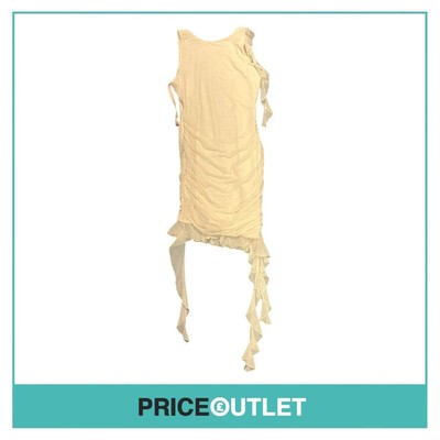 Oh Polly - Ivory Iolanda Backless Ruffle Detailing Mini Dress - Size 10 - BRAND