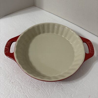 STAUB Ceramics Bakeware-Pie-Pans Dish, 9'', 9-inch, Red