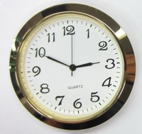 3 Pack, 2-1/8(55mm) Premium Quartz Clock Insert, Gold Bezel, Metal Case, Arabic 3 Pack, 2-1/8(55mm) Premium Quartz Clock Insert, Gold Bezel, Metal Case, Arabic