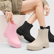 Stivali donna corti antipioggia impermeabili giardino scarpe caviglia chelsea antipioggia lavoro