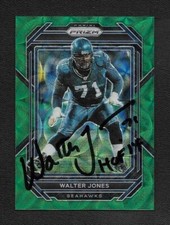 Walter Jones Signed Auto 2022 Panini Prizm Green Scope Seahawks Card 65/75 - HOF