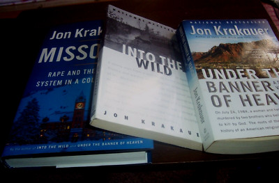 Lot 3 Books by Jon Krakauer  Missoula (1st  ed.) I9780385538732 ; 0385486804; 14