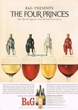 1960 B&G BARTON & GUESTIER Four Princes Wine Medieval Knight Vintage Print Ad