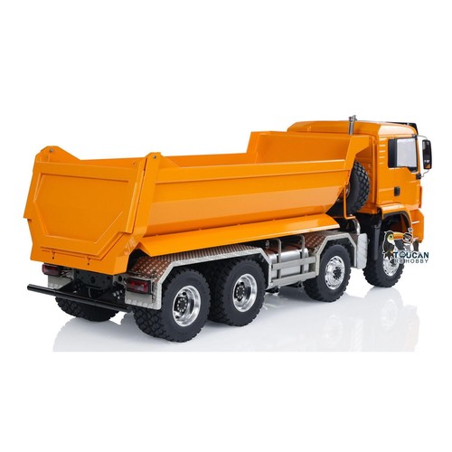 LESU 8x8 Idraulico RC Dumper Truck 1/14 RTR Metallo Radiocomando Rimorchio ribaltabile Modello Auto - Foto 10 di 24
