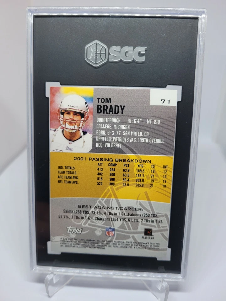 Tom Brady Bowman's Best #71 2002 SGC 9,5 como nuevo Foto 2 de 2