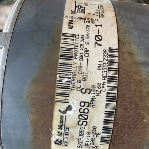 GE 5KCP39BGS069S Condenser Fan Motor HC33GE233A  1/10 HP 230V 1100RPM used ME912