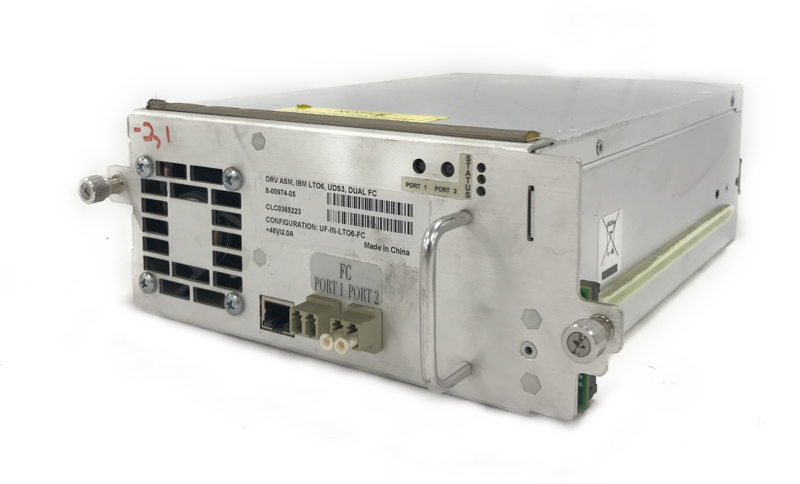 Quantum 8-00974-05 Tape Drive Module UF-IN-LTO6-FC ASM IBM LTO6 UDS3 DUAL FC