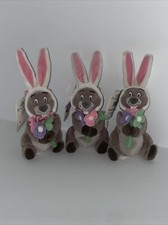 The Disney Store Plush Mini Bean Bag Easter Bunny Gopher-7  w/Tag Lot Of 3