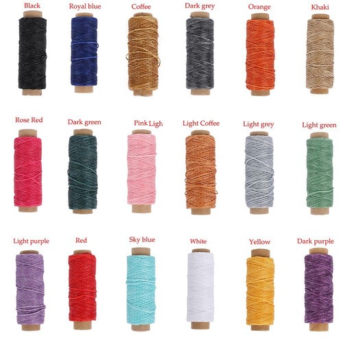 50Meters Tool DIY Handicraft Flat Waxed Thread Cord Sewing Line Leather - Picture 5 of 29