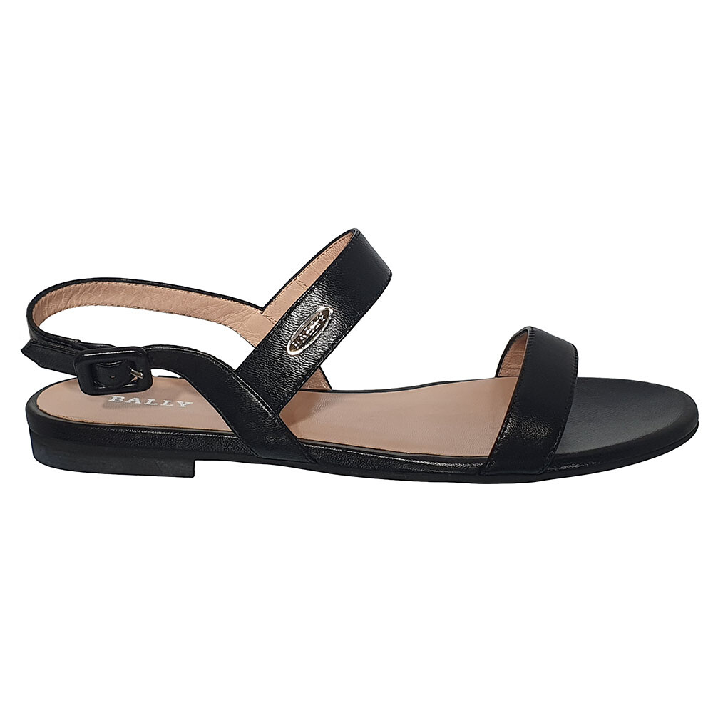 【関税&送料込】Bally Brushed Leather Flat Sandals Bally Glide Leather Sandals | Black | FARFETCH