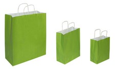 Papiertaschen gr&uuml;n 100 g/qm, Kordelgriff Papiert&uuml;ten Einkaufst&uuml;ten Tragetaschen