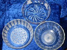 3 large glass bowls from circa 40s - 70s - bowls, salad bowls